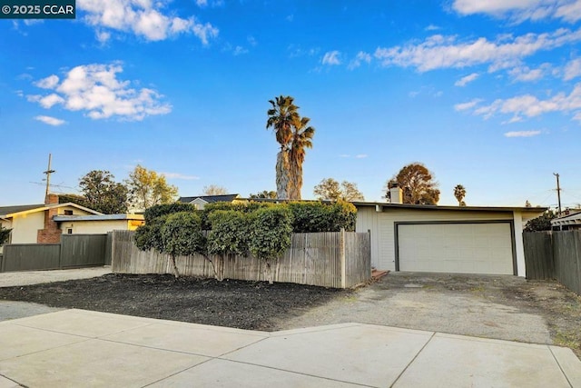 view of front of home with a garage