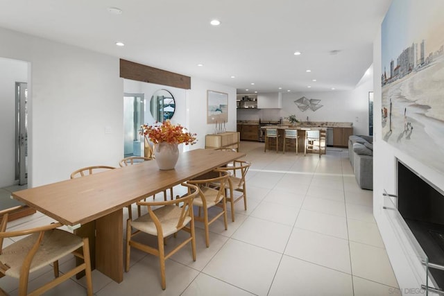 view of tiled dining room