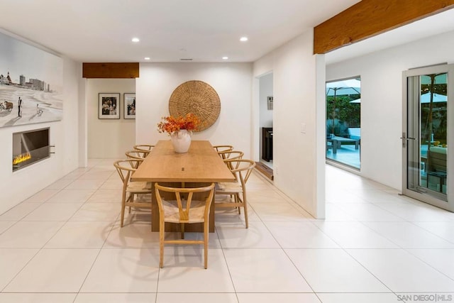 view of tiled dining room