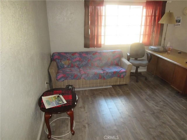 living area featuring hardwood / wood-style flooring