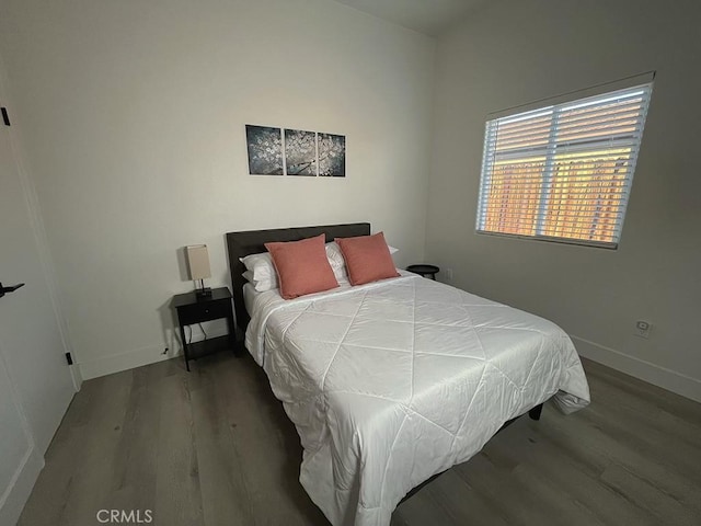 bedroom featuring dark wood-type flooring