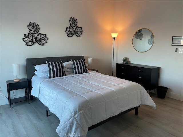 bedroom featuring light hardwood / wood-style flooring