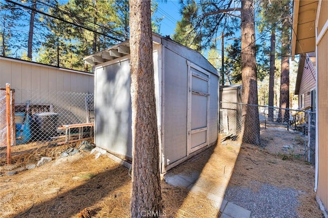 view of outbuilding with central AC