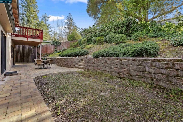 view of yard featuring a patio