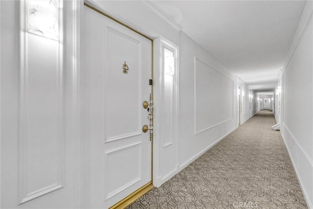 hallway with baseboards