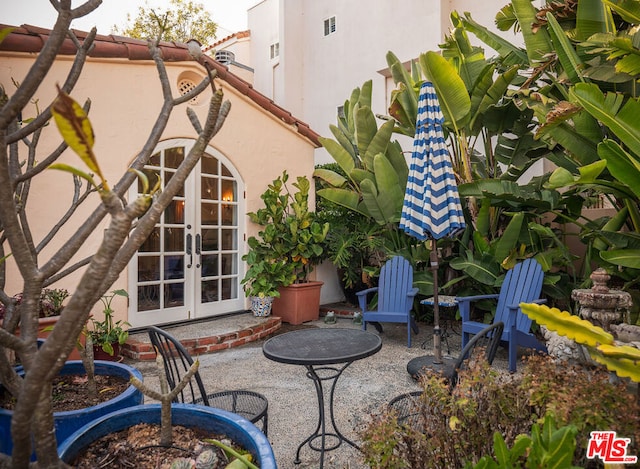 view of patio / terrace featuring french doors