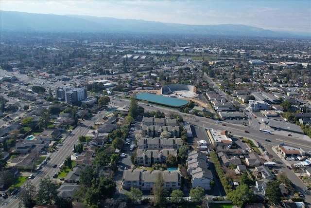 aerial view with a mountain view