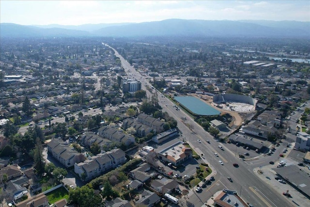 aerial view featuring a mountain view