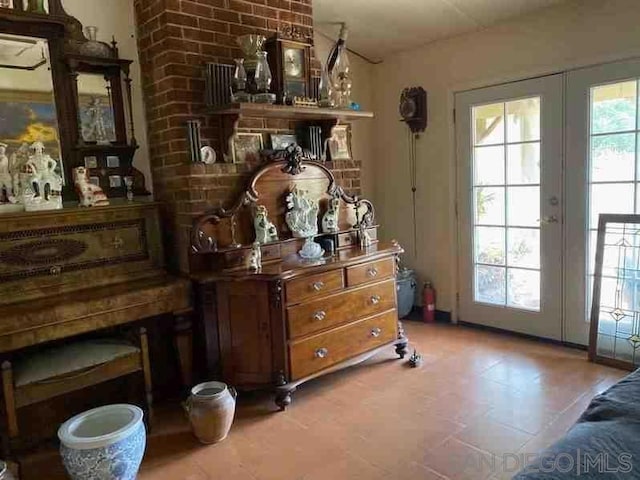 entryway with french doors