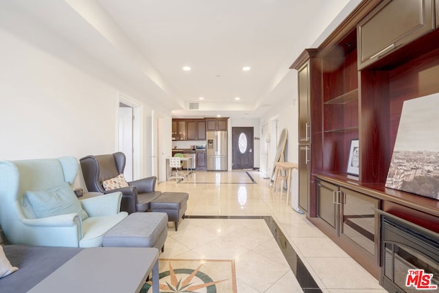 view of tiled living room