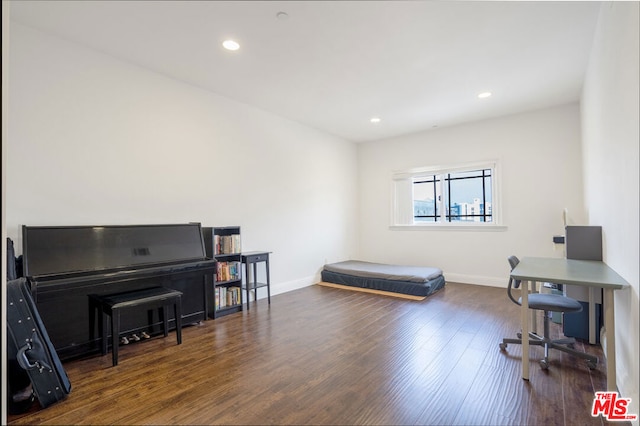 office area featuring dark hardwood / wood-style flooring