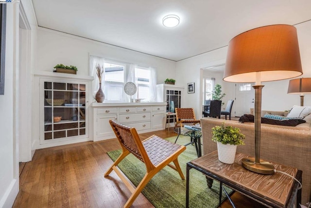 sitting room featuring light hardwood / wood-style flooring