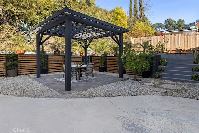 view of patio / terrace with a pergola