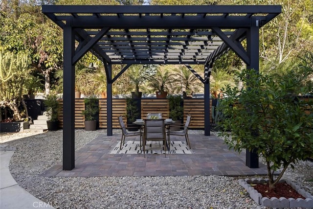 view of patio / terrace featuring a pergola