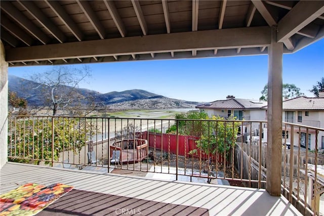 balcony with a mountain view