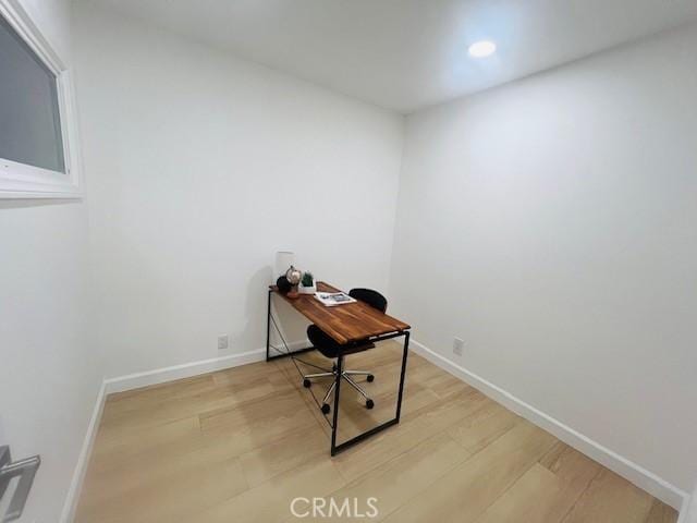 office featuring light hardwood / wood-style floors