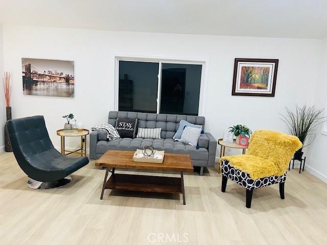 living room featuring light hardwood / wood-style floors