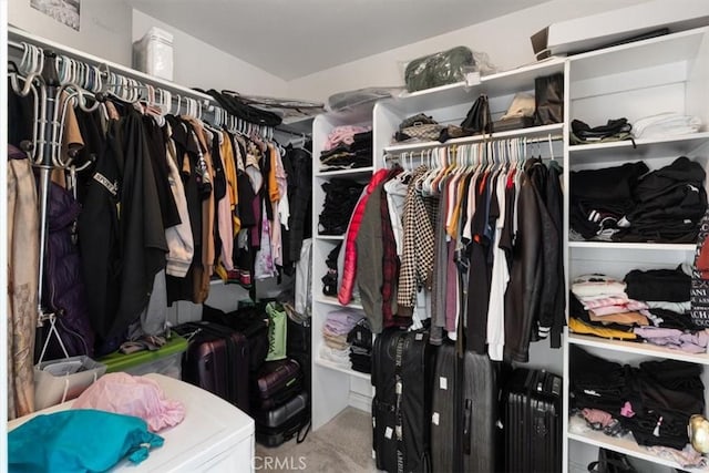 spacious closet with carpet floors