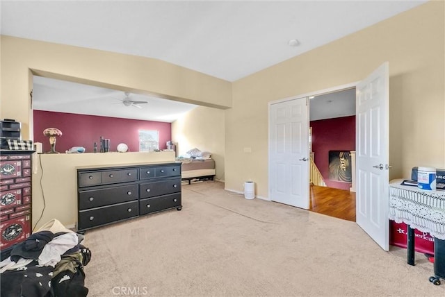 bedroom featuring carpet