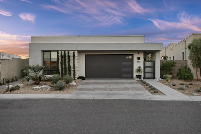 contemporary house with a garage