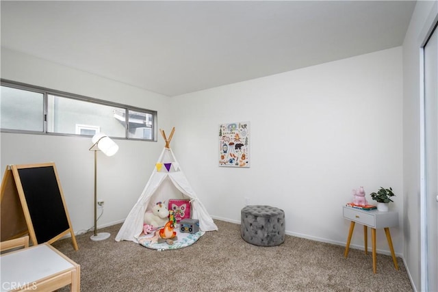 game room featuring carpet floors