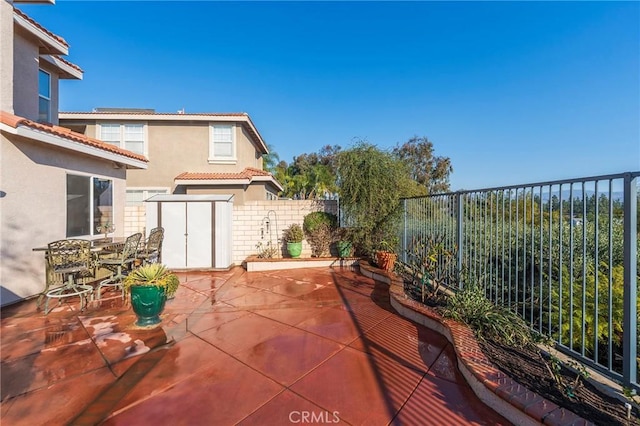 view of patio / terrace with outdoor dining area and a fenced backyard