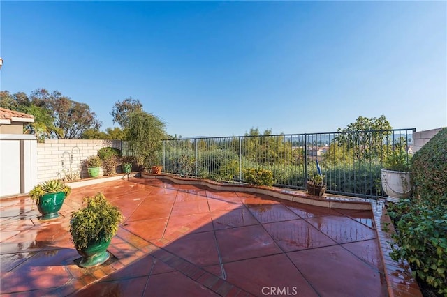 view of patio with a fenced backyard