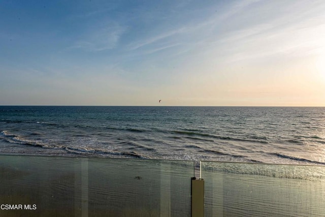 view of water feature featuring a view of the beach