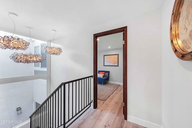 hallway featuring light wood-type flooring