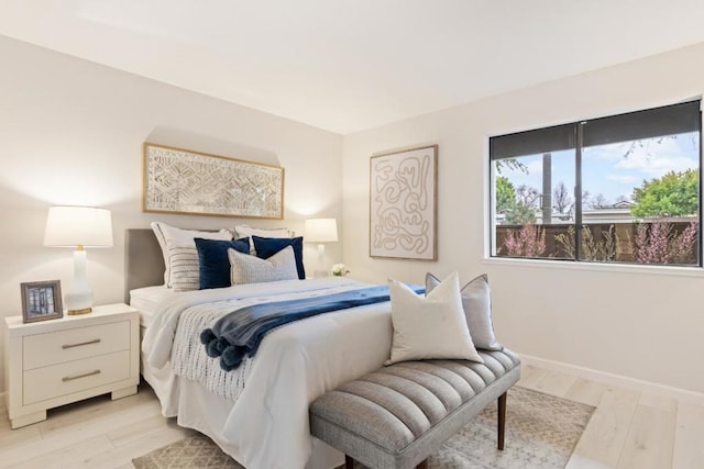 bedroom featuring light hardwood / wood-style flooring