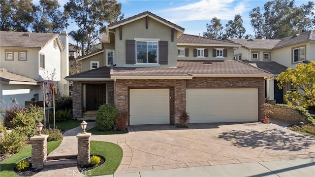 view of front of house with a garage