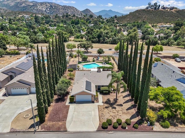 bird's eye view featuring a mountain view