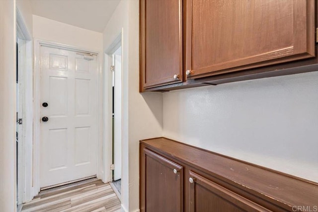 entryway featuring light wood-style flooring