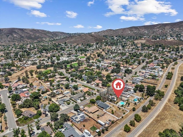 aerial view with a mountain view