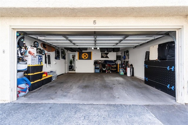 view of garage