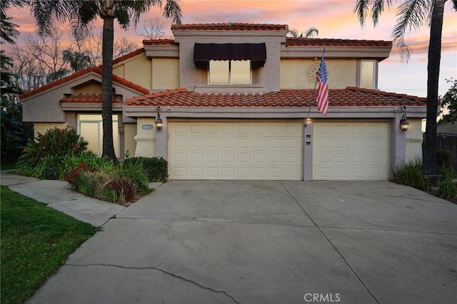 view of front facade with a garage