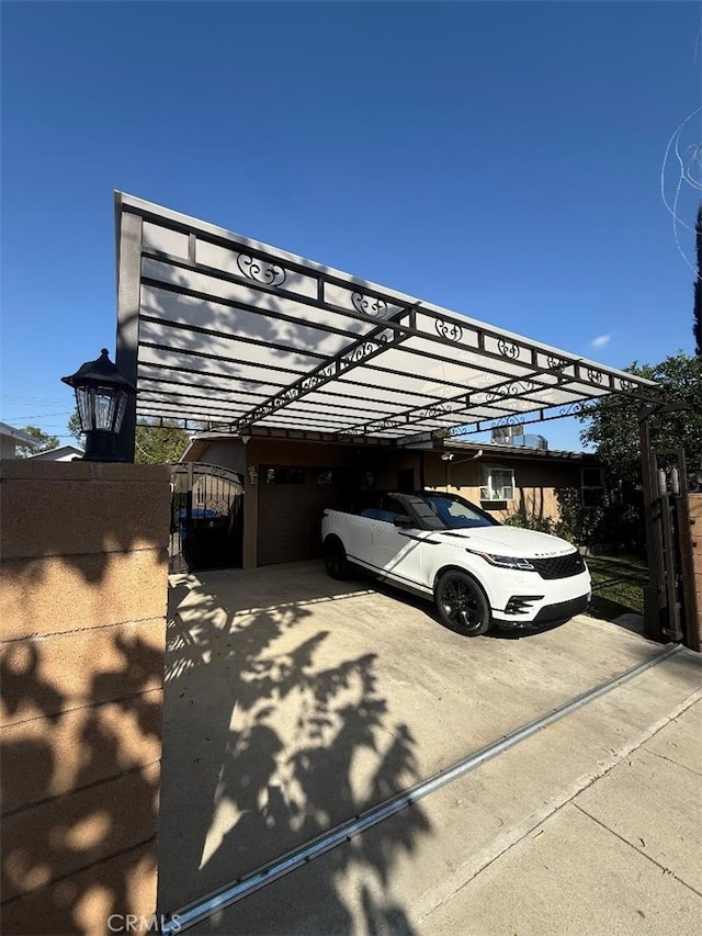 view of car parking featuring a carport