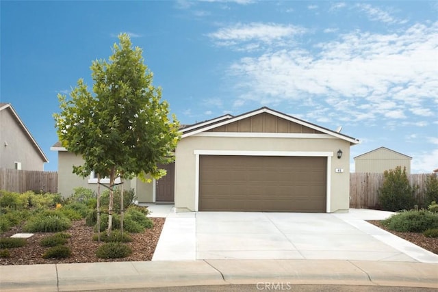 view of front of home with a garage