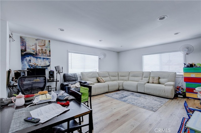 1720 Cerritos Ave Unit 1, Long Beach, CA 90813 - living area with wood finished floors and recessed lighting