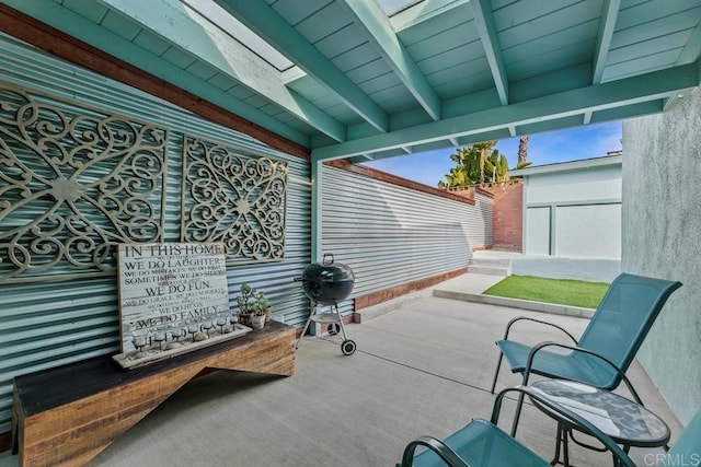 view of patio / terrace featuring a grill