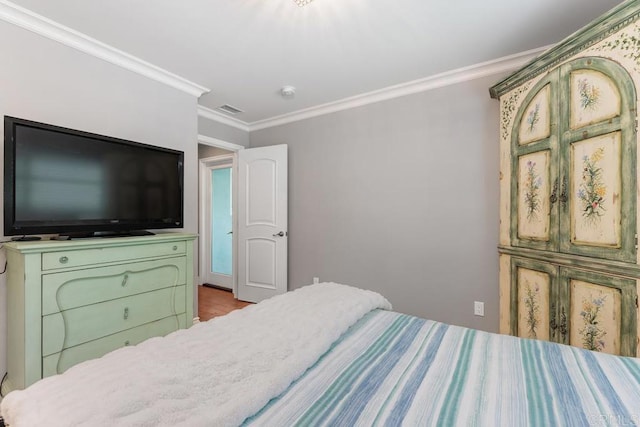 bedroom featuring ornamental molding