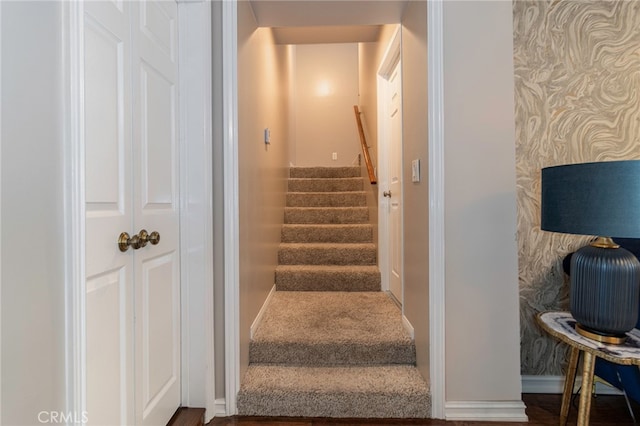 staircase with baseboards