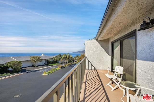 balcony with a water view