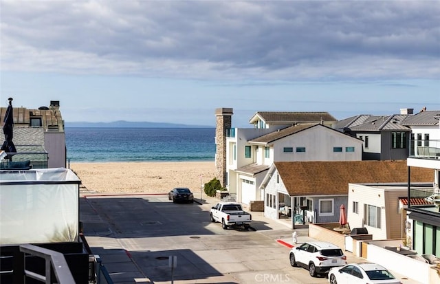 property view of water with a beach view