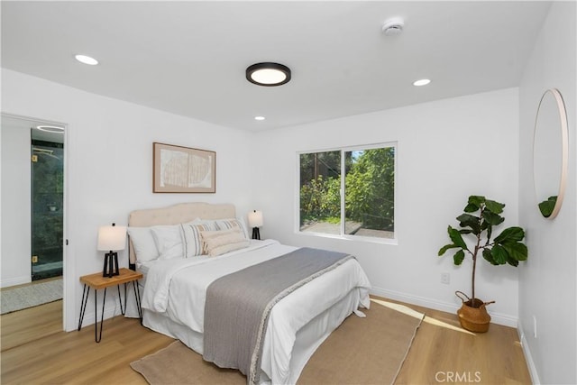 bedroom featuring light hardwood / wood-style flooring