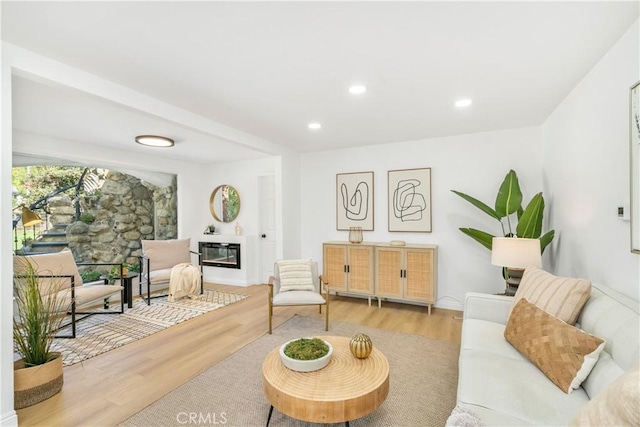 living room featuring hardwood / wood-style flooring