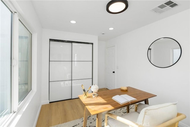 office featuring wood-type flooring