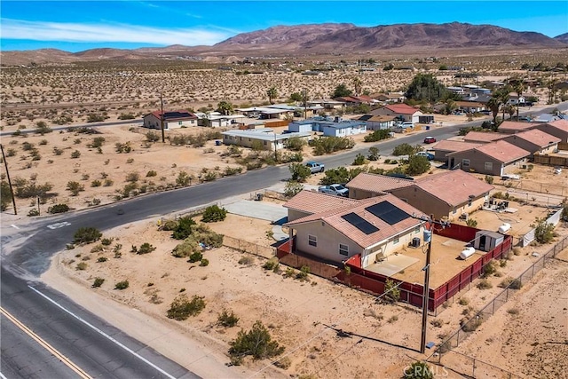 aerial view with a mountain view