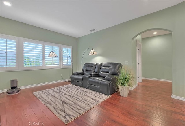 living room featuring hardwood / wood-style flooring