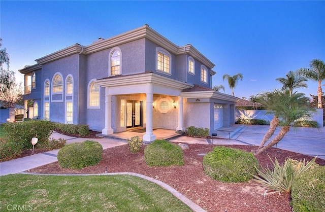 view of front of home with a garage